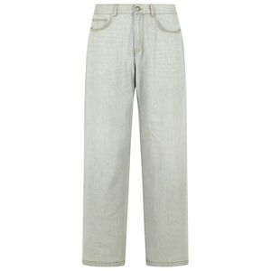 Palm Angels 'Curved' Light Grey Cotton Jeans Men